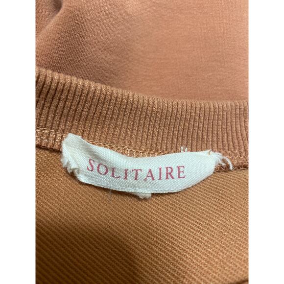 Salitaire Womens Orange Floral Embroidered Long Sleeve Sweatshirt & Shorts Set L - Picture 4 of 5